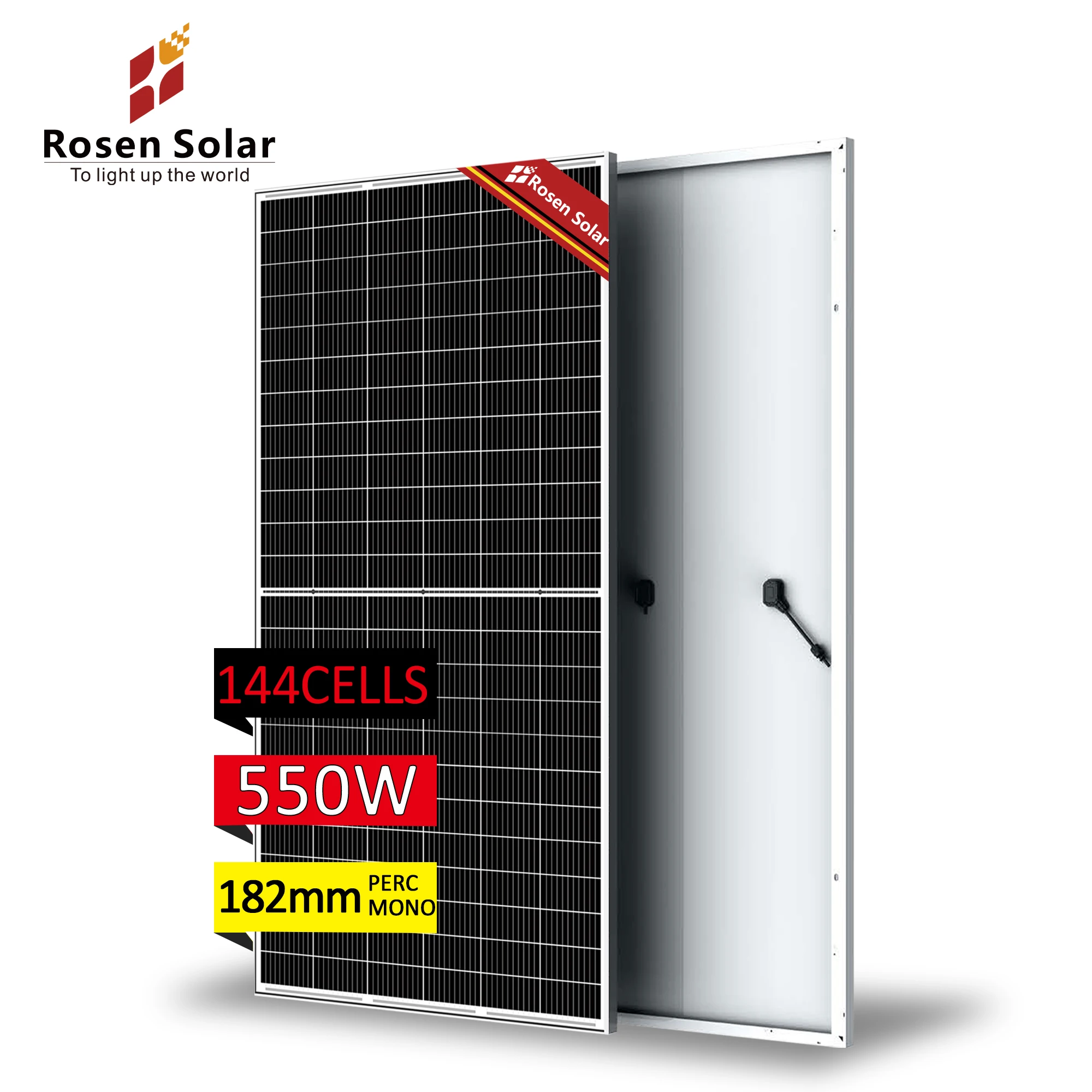 Rosen 600 watt 700W 800 wp Half cell Solar Panel 158.75/166/182/210mm Solar Cell 12V 36V 48V 72V Solar Panel Voltage