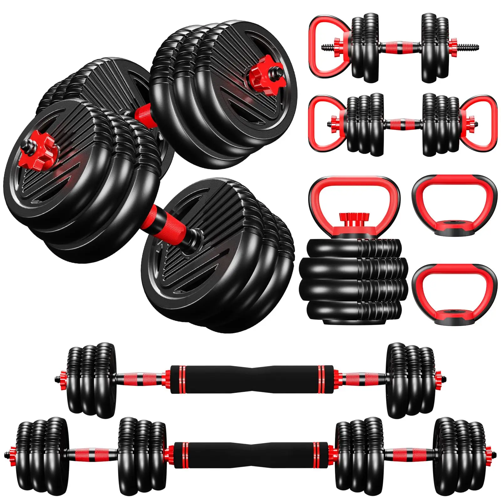 Equipment Fitness Cement Dumbbell Set 50kg Sand Filled Weight Plates Weight  Mancuernas Ajustable Barbell 10kg Gym Dumbbells
