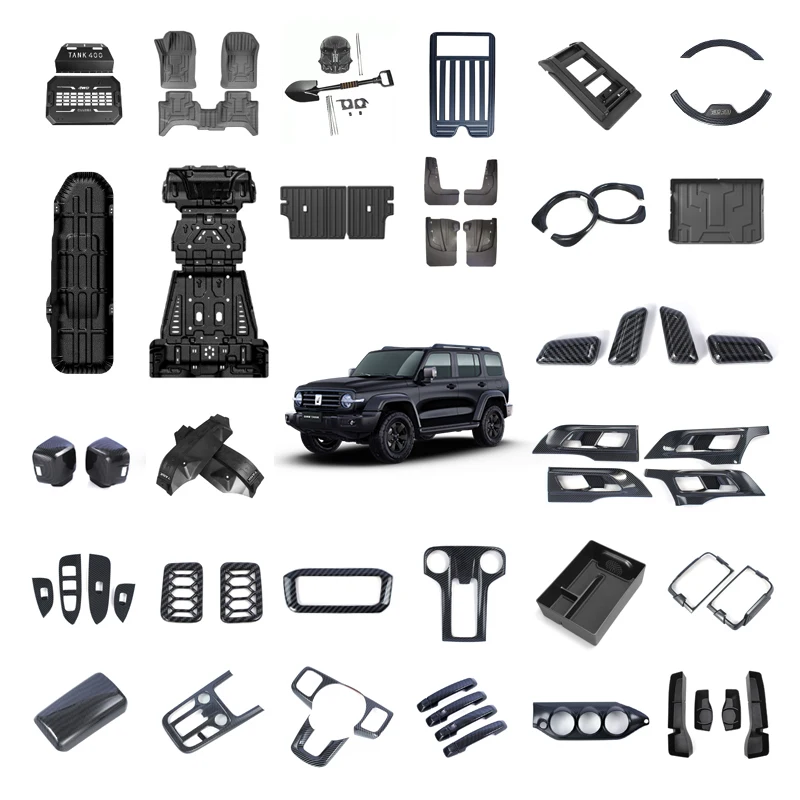 Bilaccessoar till GWM Tank 300 SUV, inredning och utvändiga delar med kolfiberdesign, modifierad dekorativ skyddsutrustning