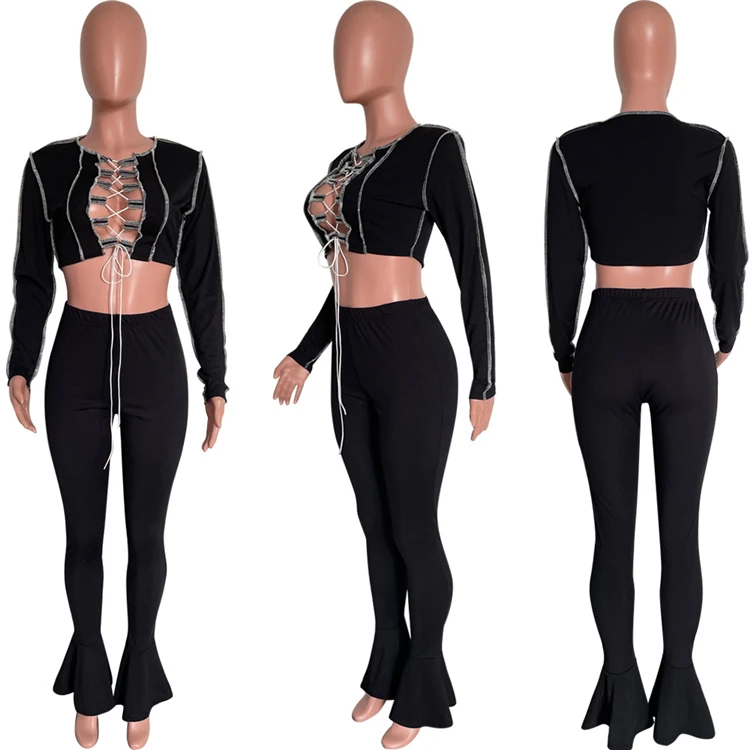 1081104 Lowest Price 2021 Fall And Winter New Outfits Two Piece Pants Set Casual Track Suit 2 Piece Set Women Clothing