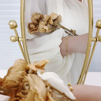 18k Gold Plated Glitter Metal Facet Ball Stainless Steel