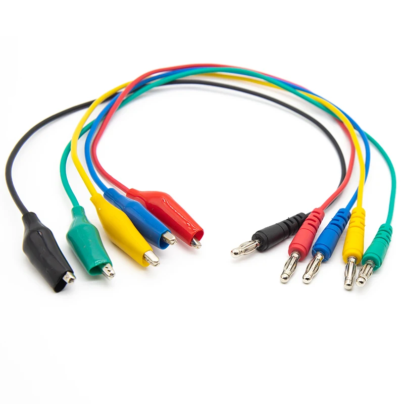 5 Banana Connectors to alligator Clip test Leads and 5 alligator Clips with 5 Different Colors crocodile Clips