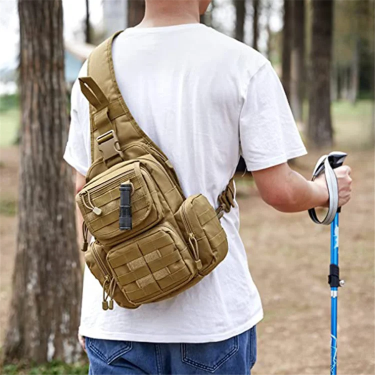 Tactical EDC Sling Bag Pack with Holster Sling Shoulder Assault Range Backpack for Carry