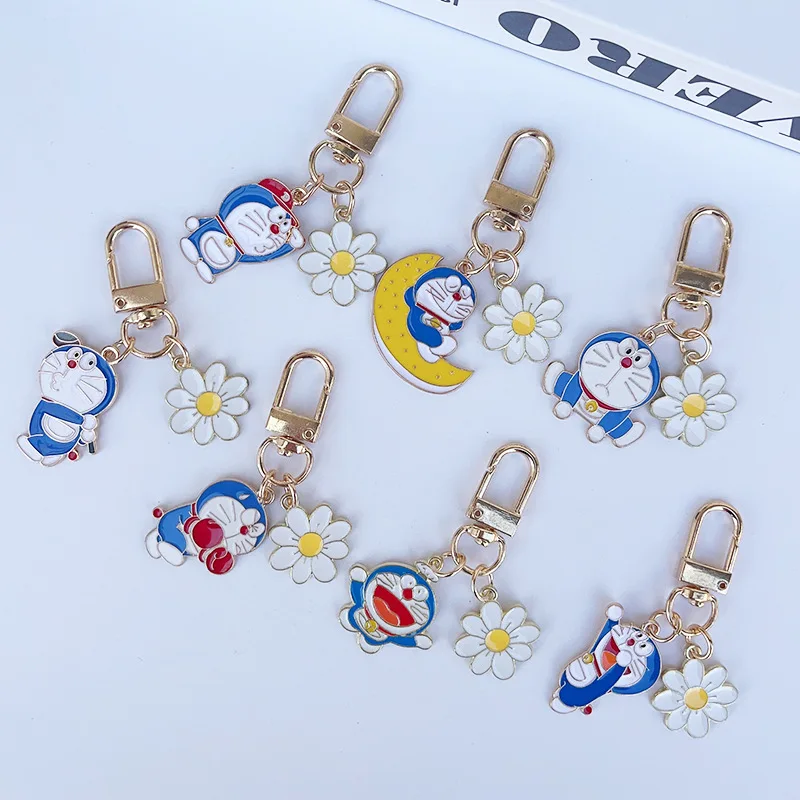漫画かわいいアニメドラえもんデザイン金属合金キーホルダー