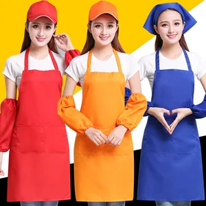 Korean Style Solid Color Advertising Apron with Custom Logo Wholesale Promotion for Restaurant & Bar Workwear