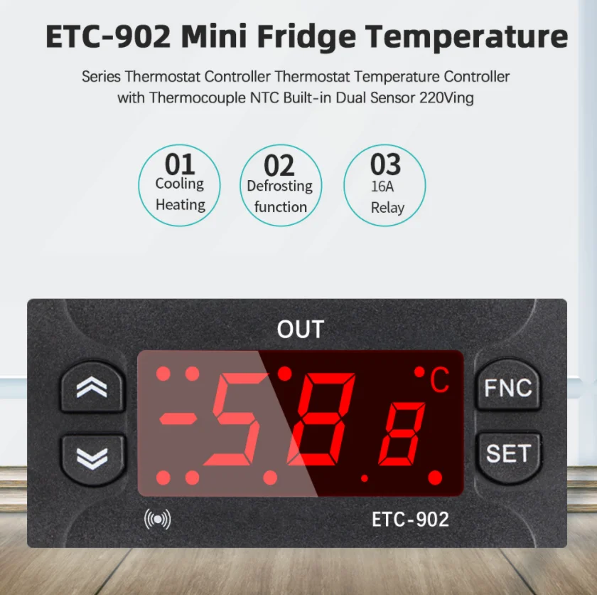 Wholesale Refrigeration Defrosting Function Digital Temperature Controller With High Precision Sensor