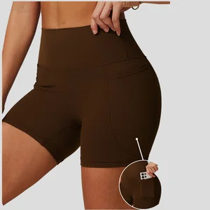 High Waist Lightweight Quick Dry Jogger Workout Shorts High Quality Nude Feel Stretchy Breathable Athletic Shorts With Pocket