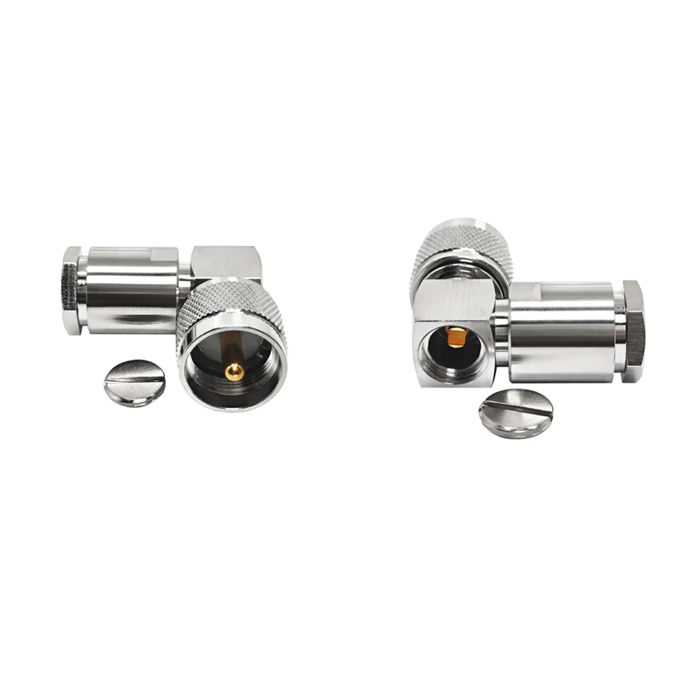 Rf Connector  UHF (PL259 ) Male Right Angle Plug Clamp for  LMR400 RG214 RG8 RG213H1000 7DFB 8DFB Coaxial Cable