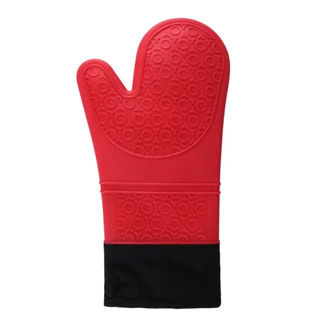 Novelty Kitchen Food Grade Silicone Cotton Double-Layer Kitchen Customizable Custom Heat Resistant BBQ Grill Oven Mitts Gloves