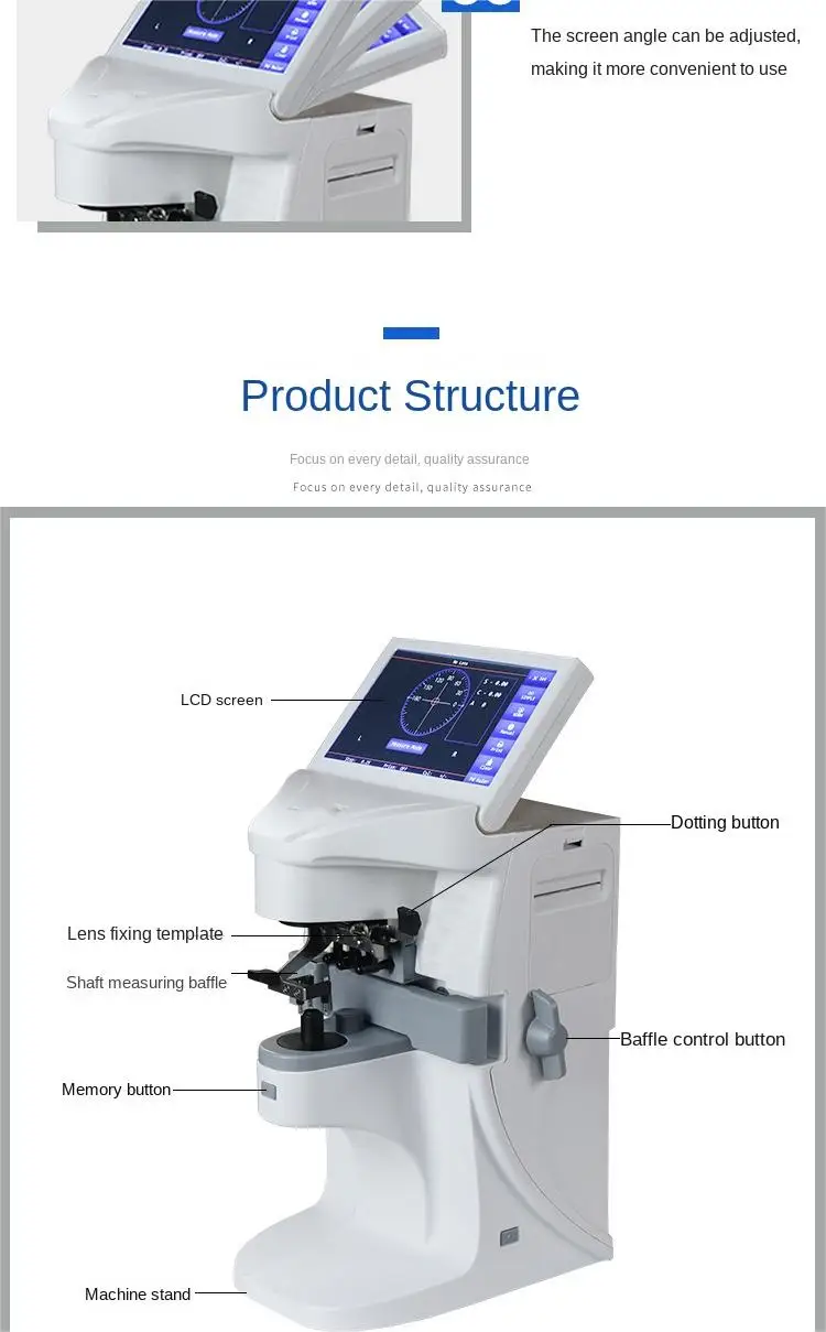 Rightway Brand Optometry Optics Instruments Lensometer Auto Digital Lensmeter for Ophthalmology Focimeter