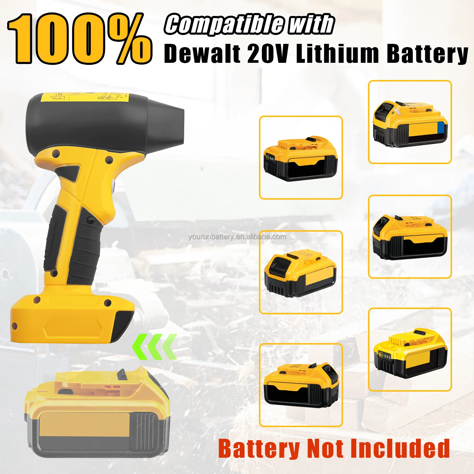 URUN Jet Dry Mini Gebläse für DeWalt 20V Akku, 130000RPM 18V Akku-Gebläse, Tragbar staubbläser, Luftgebläse Bürstenloser für Reinigung von PC, Tastatur und Auto