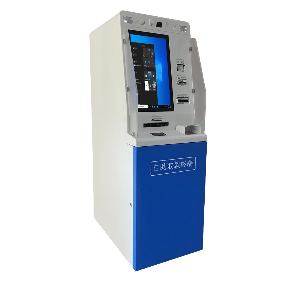 热卖金属安卓硬币和纸币存款亭后台纸币处理系统原装银行自动取款机