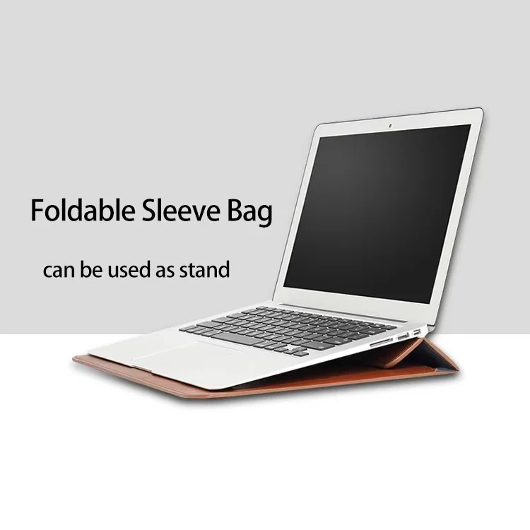 product laptop sleeve case pu leather for macbook pro 16 2021  2019 a2141 slim envelope bag with stand feature-33