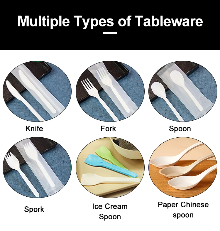 product china wholesale promotional party restaurant disposable dinnerware tableware set biodegradable pet pla tableware for takeaway-7