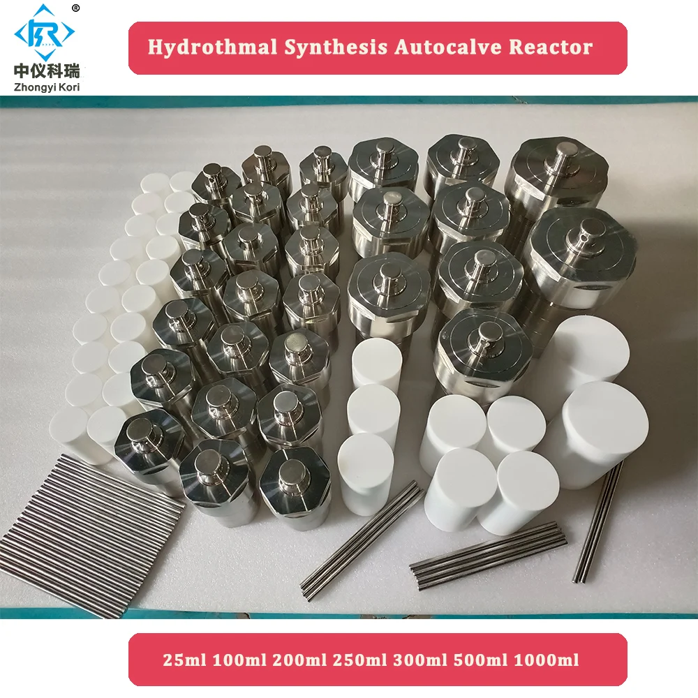Autoclave Reactor 25ml to 500ml Hydrothermal Reaction Kettle with Ptfe or Ppl Chamber