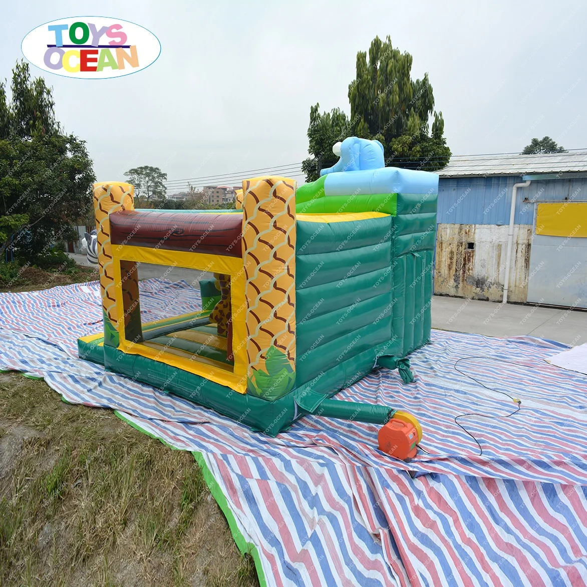 Custom Outdoor Playground Bounce Slide Combo Jungle Theme Safari Park Inflatable Jumping Bouncer Castle Kids Party Rental