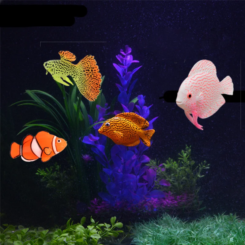 Wholesale Simulation Ocean Tropical Fish Tank Landscaping Decorations  Luminous Simulation Clown Fish Guppy Angelfish