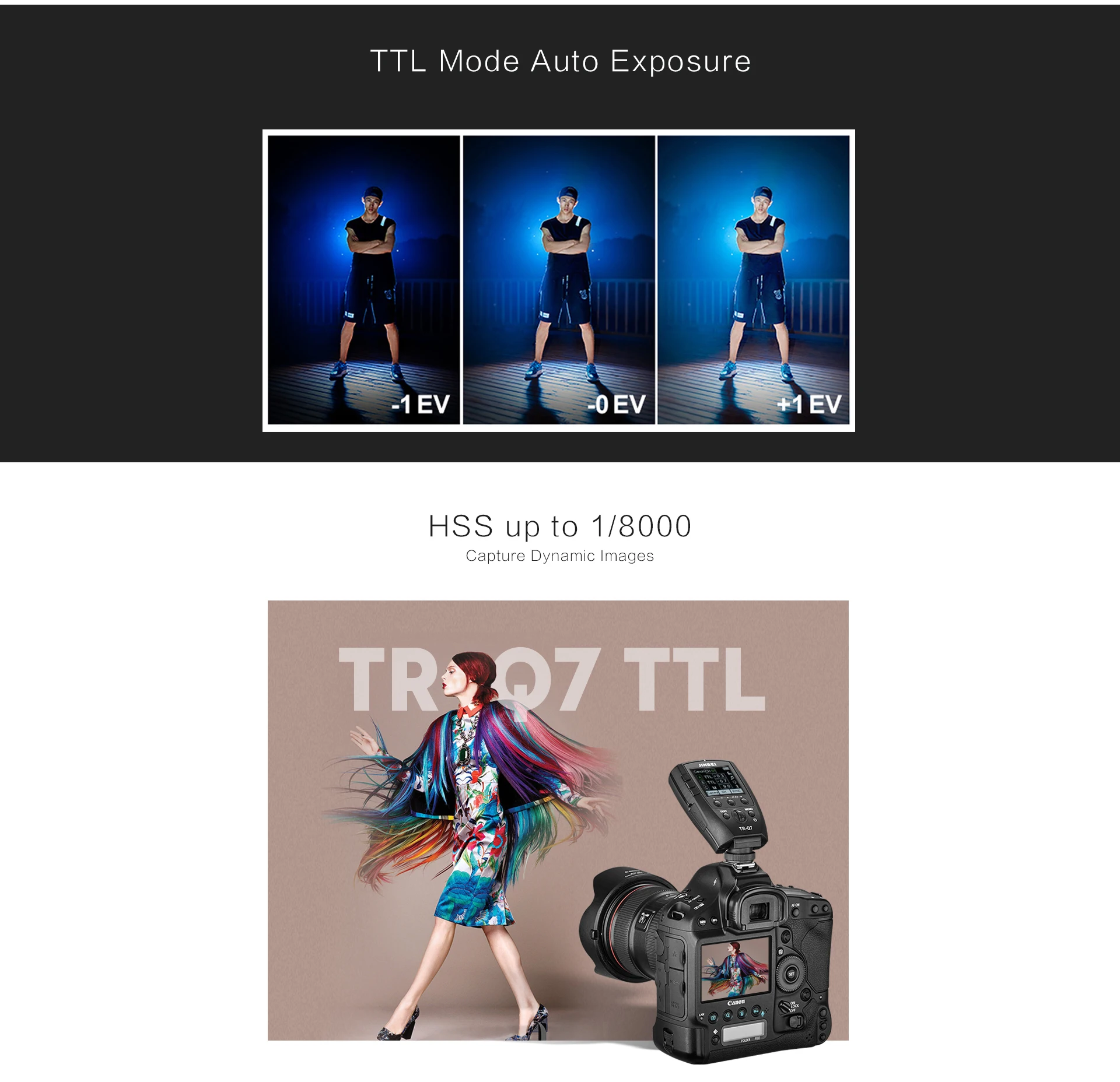 JINBEI TR-Q7 TTL HSS Wireless Integrated Hot Shoe Transmitter trigger For canon Nikon Olympus Cameras With Phone APP control
