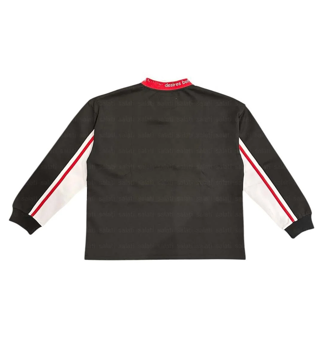 Salati Custom T-shirt V Neck Patchwork Oversized Boxy Full Long Sleeve T Shirts Baseball Soccer Football Ice Hockey Jersey Men gallery 3
