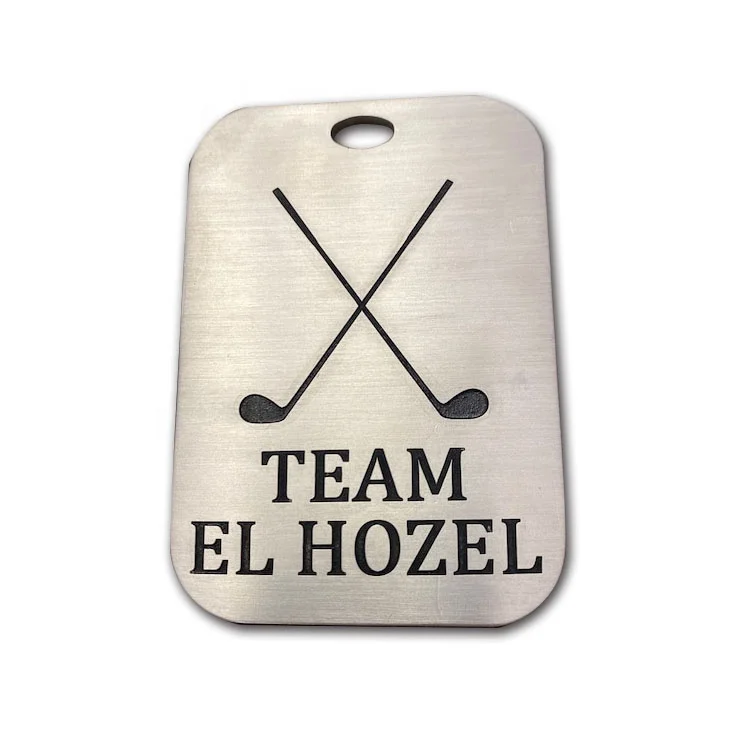 Personalized Golf Gift Idea Silver Laser Engraved  Luggage Tag Custom Engraved Aluminum Metal Golf Bag Tag