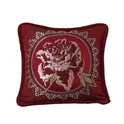 New Arrivals Luxury Decorative European Throw Pillow Cover 48*48cm Soft Floral Embroidered Cushion Case for Couch Bedroom Car