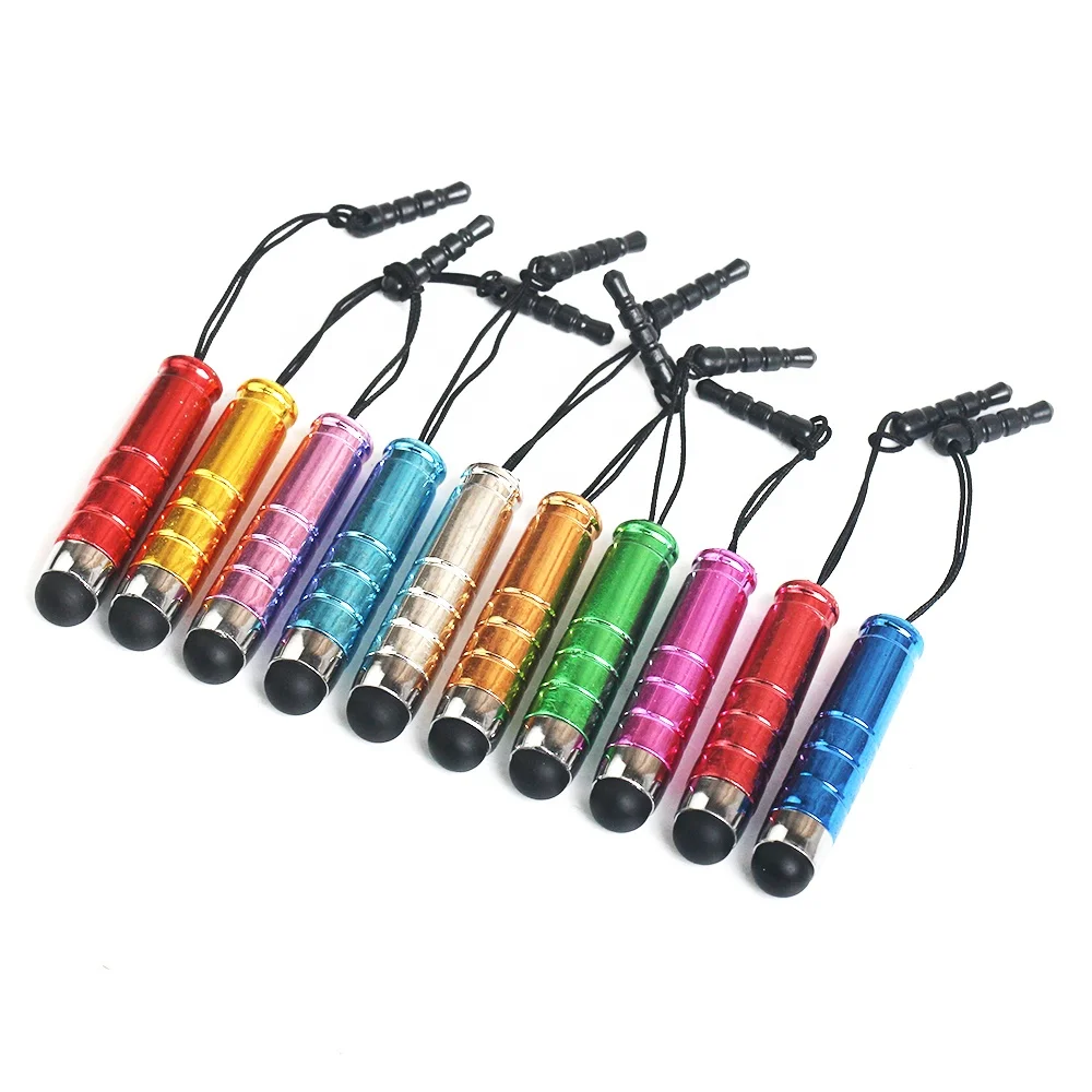 Universal Mini Bullet Capacitive Touch Screen Stylus Pen With Dust Plug for iPhone iPad Samsung Phone Tablet