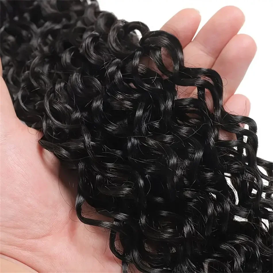 Human Hair Water Wave Double Weft Bundles For Women Natural Black Color 100% Human Hair Quality Pure Brazilian Hair 8-32 Inch_voghion.com