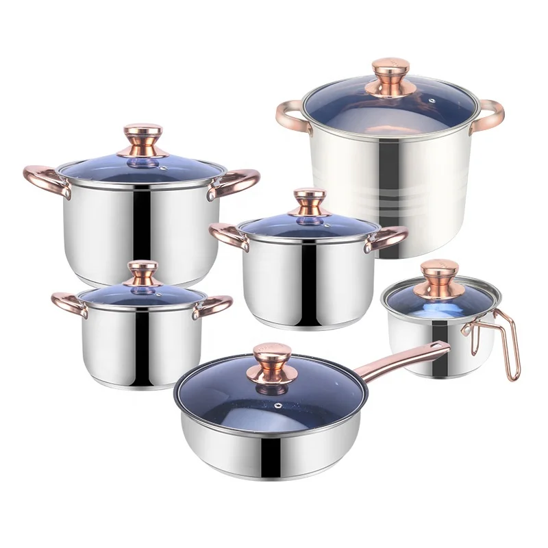 10pcs Steamer Pots Cookware Set Stainless Steel Cooking Pot Stock Pot 