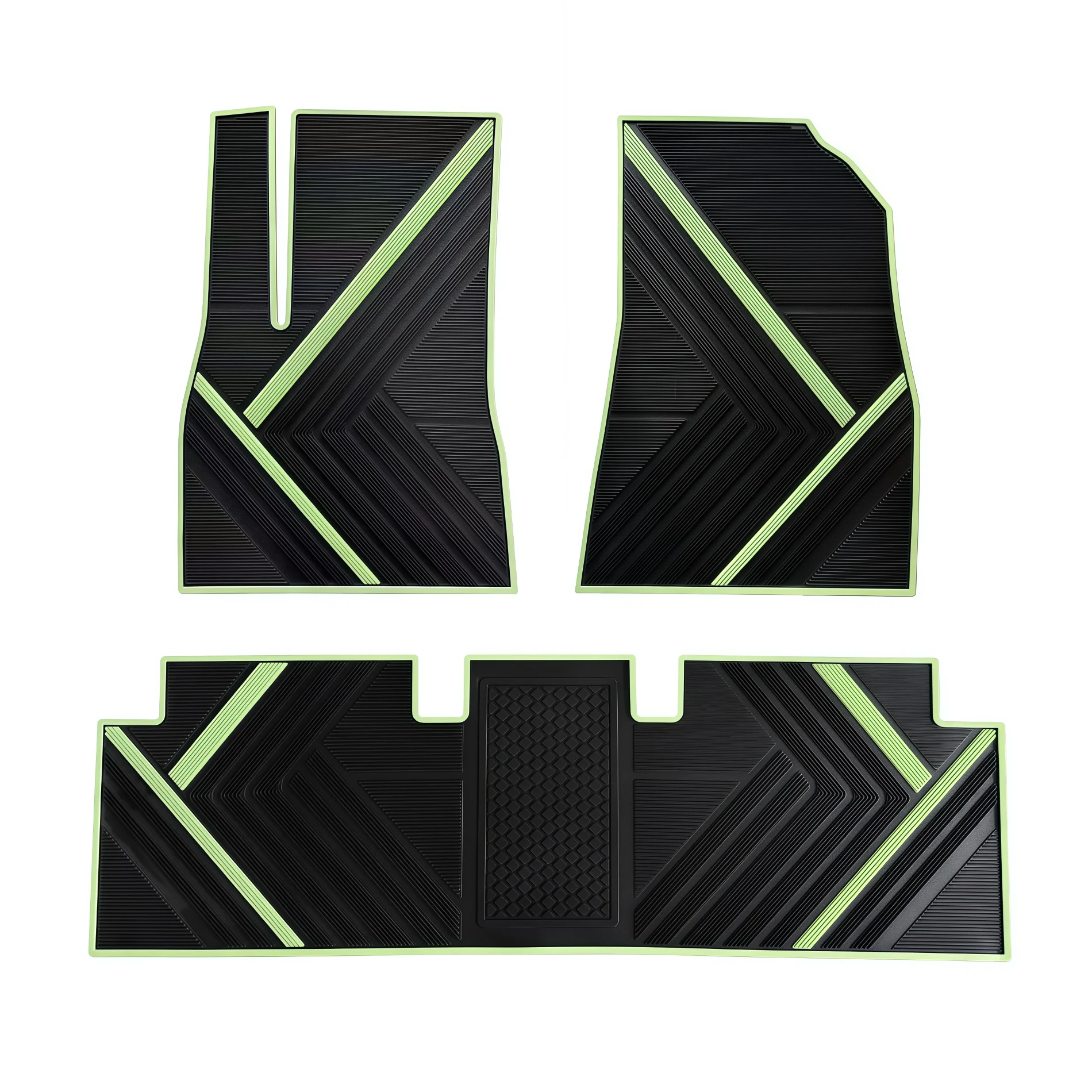 ARTES Environmentally Friendly Odorless Latex 7-9mm Thick Needle-Punched Striped Pattern Tesla 3 Full Set Car Floor Mats