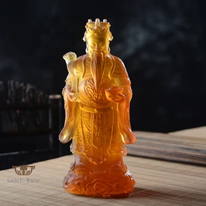 SAINT-VIEW Crystal God of Wealth Office Statue Mini Buddha Statue Chinese