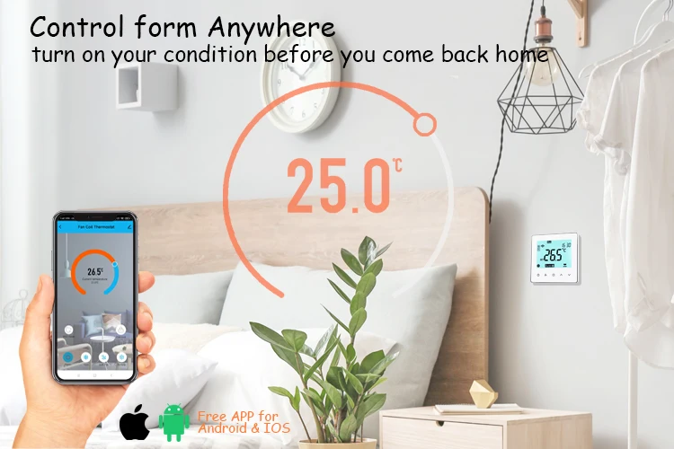 Вентиляторная катушка Hvac Alexa Google программируемый на неделю термостат Smart Room Tuya