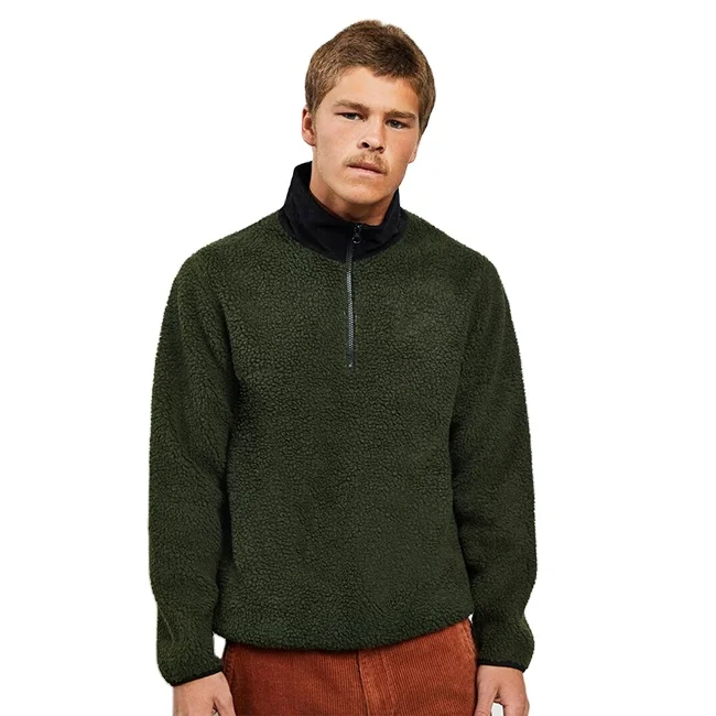 mens sherpa lined pullover