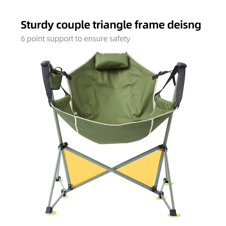 STARRYHEART Folding Camping Rocking Chair Metal Outdoor Chair