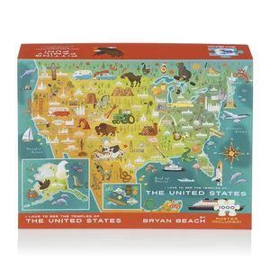 OEM Pattern I love to See the Temples of the United States 1000 Pieces Customized Jigsaw Puzzles logo for Adults and Children