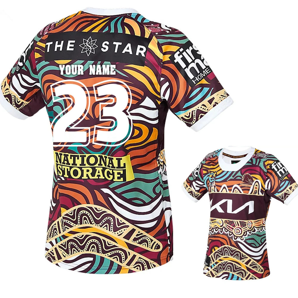 GZBYH 2023 Brisbane Broncos Home Rugby Jersey Shirt 2023/24 Brisbane Broncos Home Rugby Training Jersey