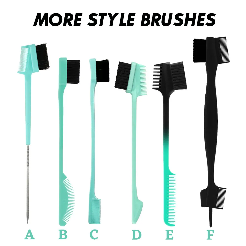 NEW  Custom Card 3 in 1 Baby Hair Style Tools Multi Function Bristle Hair Double Sided Edge Control Brush