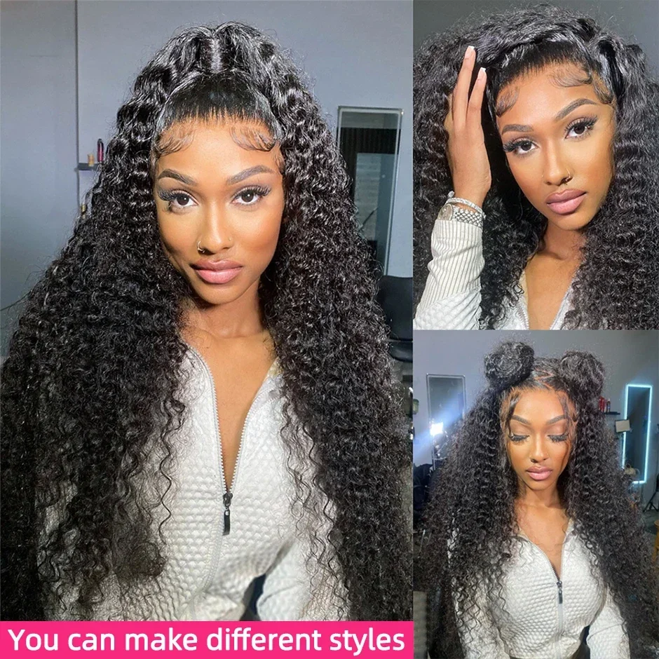 Lockere, tiefwellige, transparente Lace-Front-Perücke aus Echthaar, 13 x 4 Zoll, lockige Lace-Frontal-Perücke mit Wasserwelle für Frauen_voghion.com