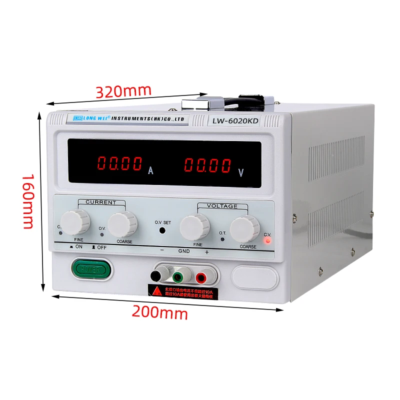 LW-6020KD 60V 20A DC Stabilized Power Supply LED Display Precision Digital Adjustable Switching for Laboratory Testing