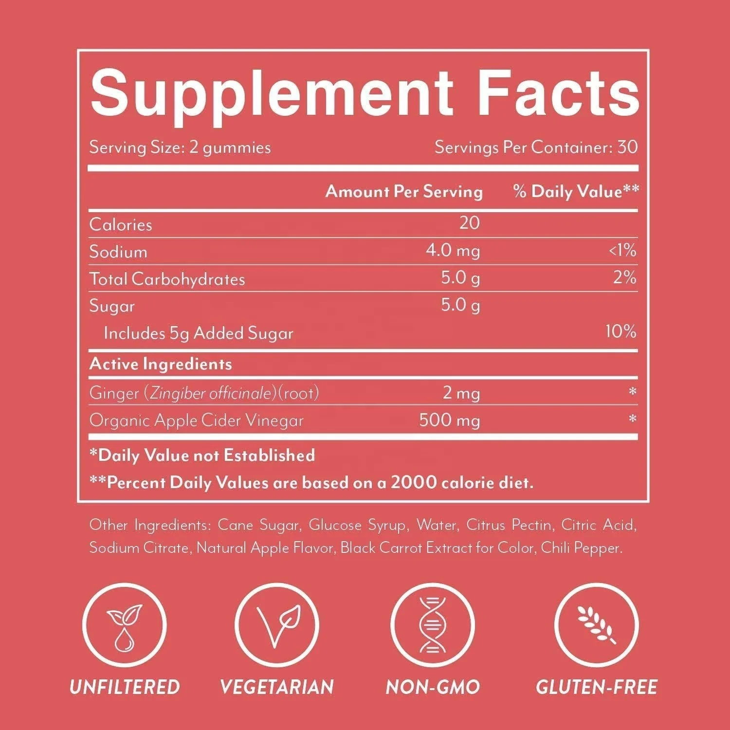 
 Жевательные приправы для уксуса яблока с органическим корнем граната и витаминами для потери веса, готовые к отправке  
