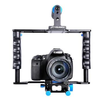 Yelangu Aluminum Camera Video Cage Kit With Video Cage Top Hand Grip15mm Rod for Canon 5D Mark II/ 5D Mark III detail image