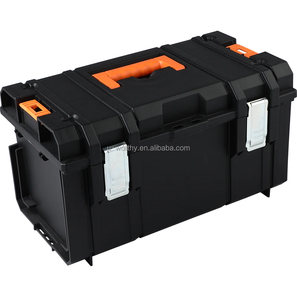 Ningbo Factory Four Layer Stackable Trolley Plastic Tool Box for Household Workshop Tool Cabinet with Flexible Handle and Wheel