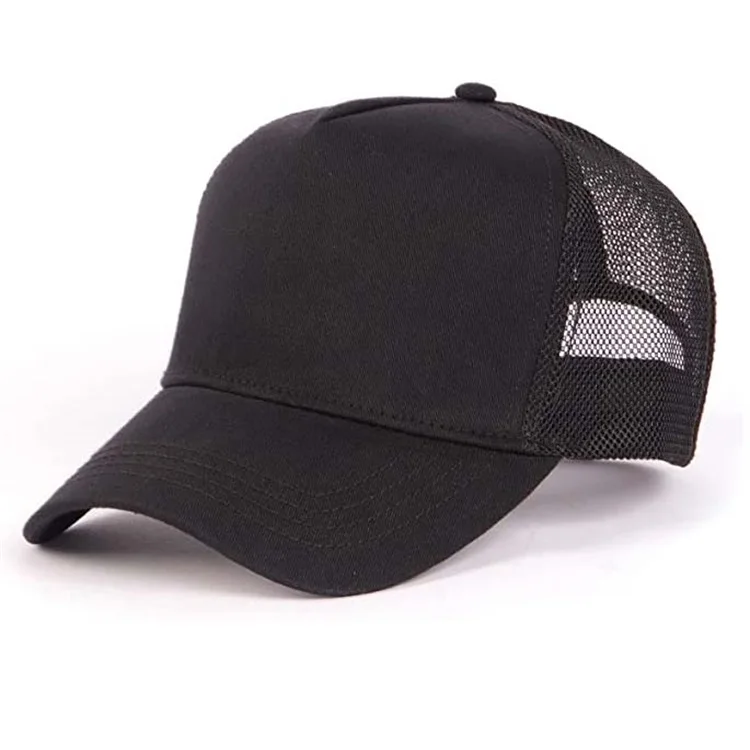 5 Panel Plain Mesh Cap Trucker Hat for Women Men