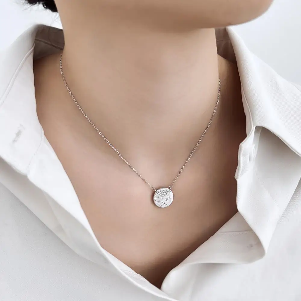 KAKODIY gold-plated luxury fashion 925 sterling silver round belt pendant women's jewelry necklace detail 10