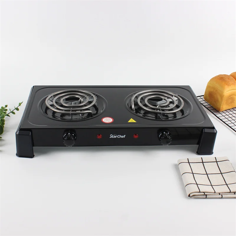 Factory Prices Fast Heating Portable 2000W High Power Two Spiral Plate Electric Coil Stove
