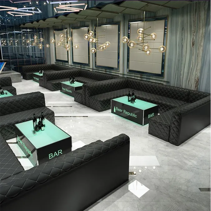 KTV Discobar Sofa Stool and Counter Furniture Club Long Sofa Set