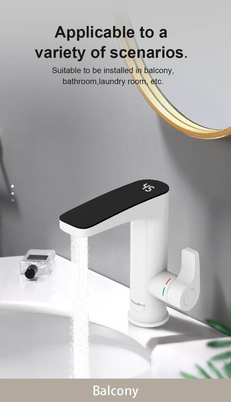 Briwellna 220v 3200w Abs Electric Faucet Instant Electric Water Heater