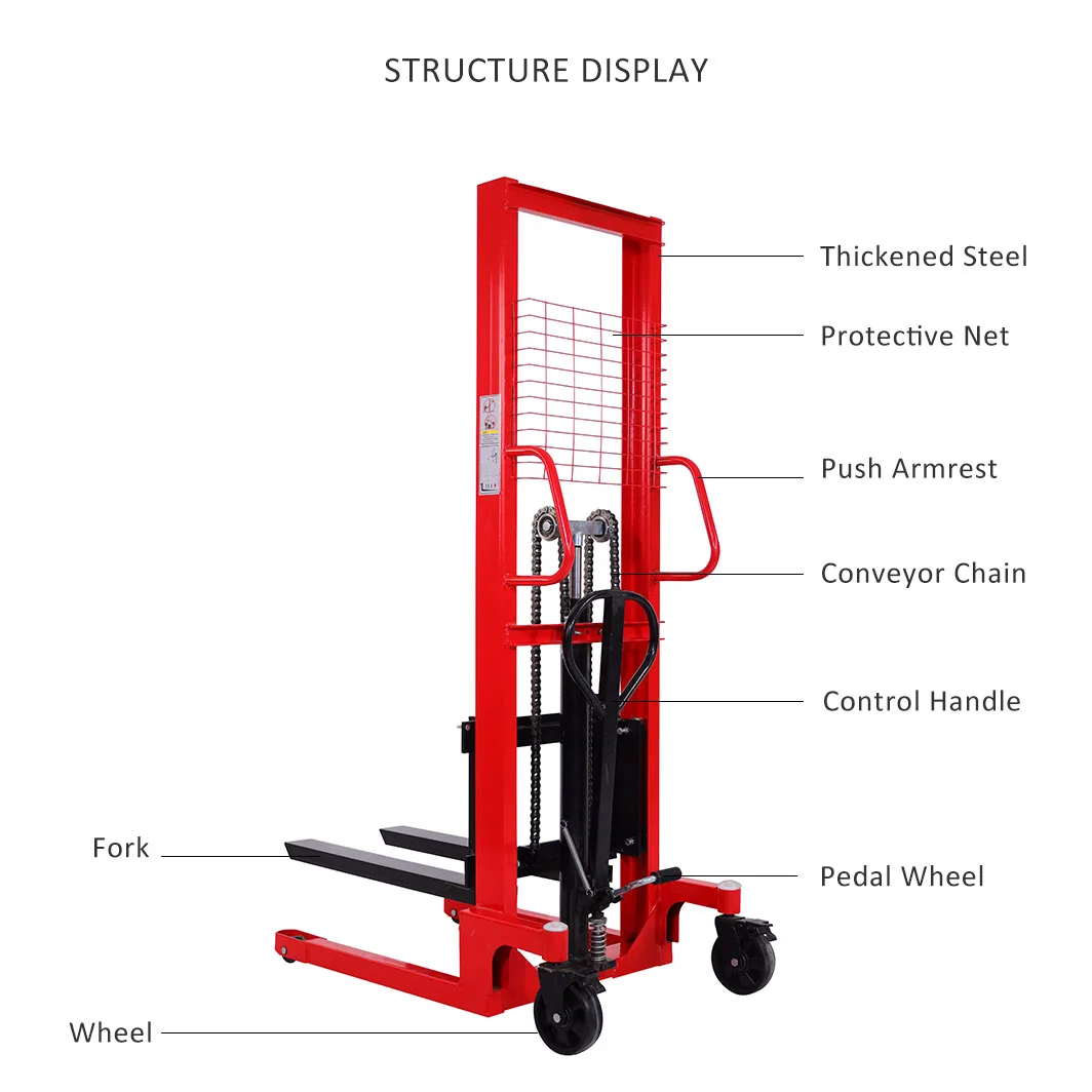 Hydraulic Manual Hand Stacker Forklift New 3000kg Manual Fork Lift