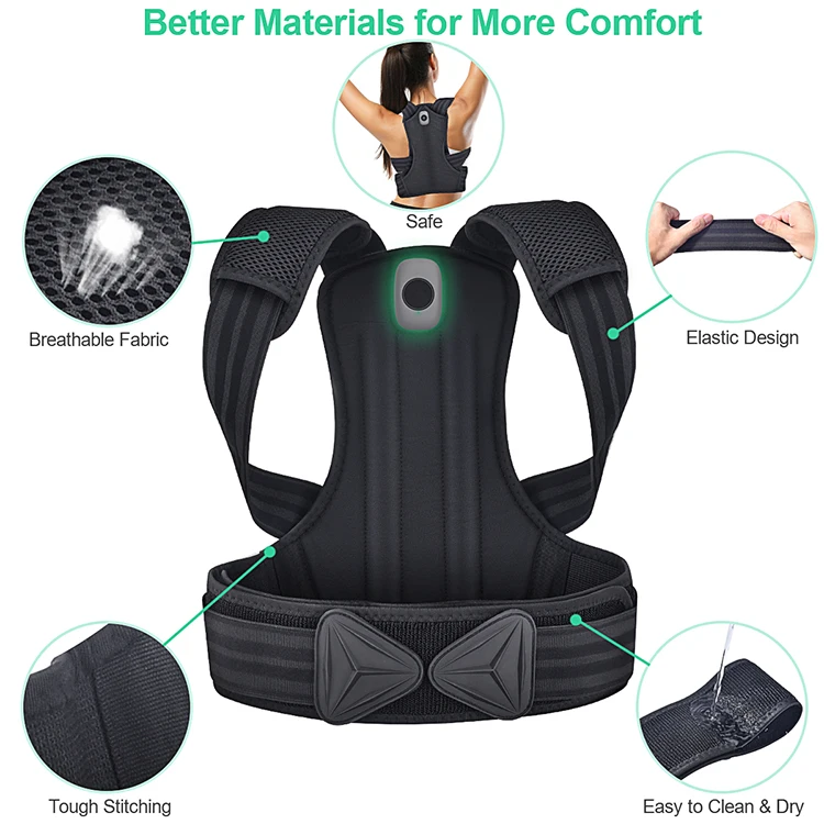 Vibrating Back Posture Corrector Belt Adjustable With Smart Sensor For