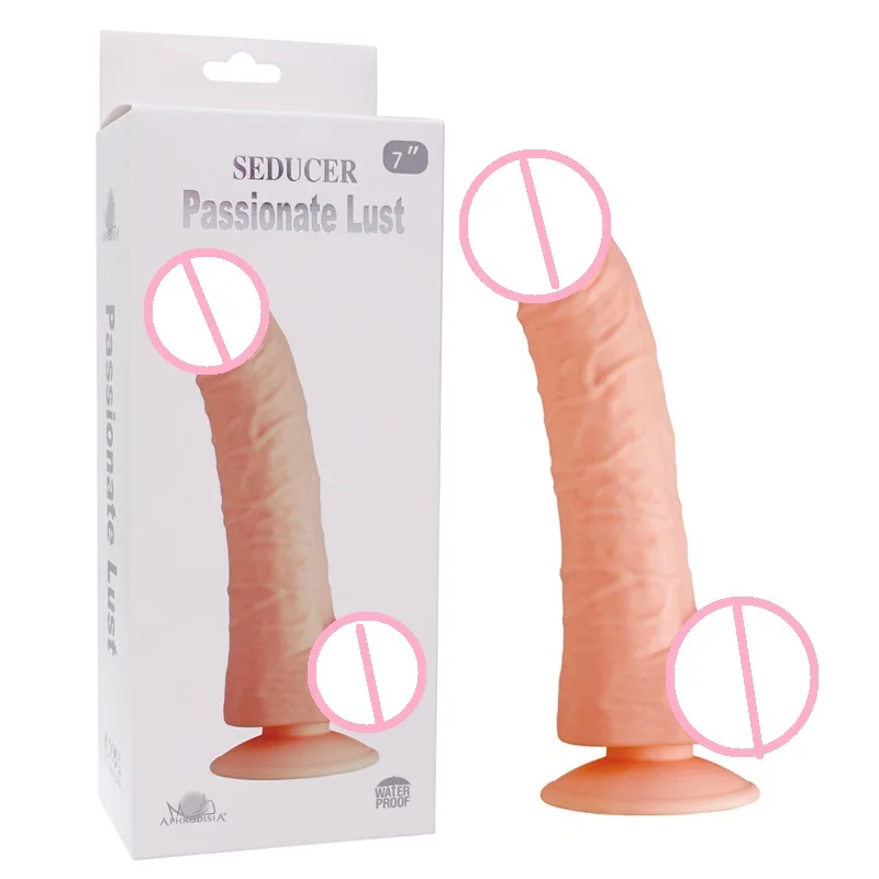 Realistic 7 Inch Silicone Dildo Powerful Suction Cup Soft Big Penis Sex Toys for Women and Men