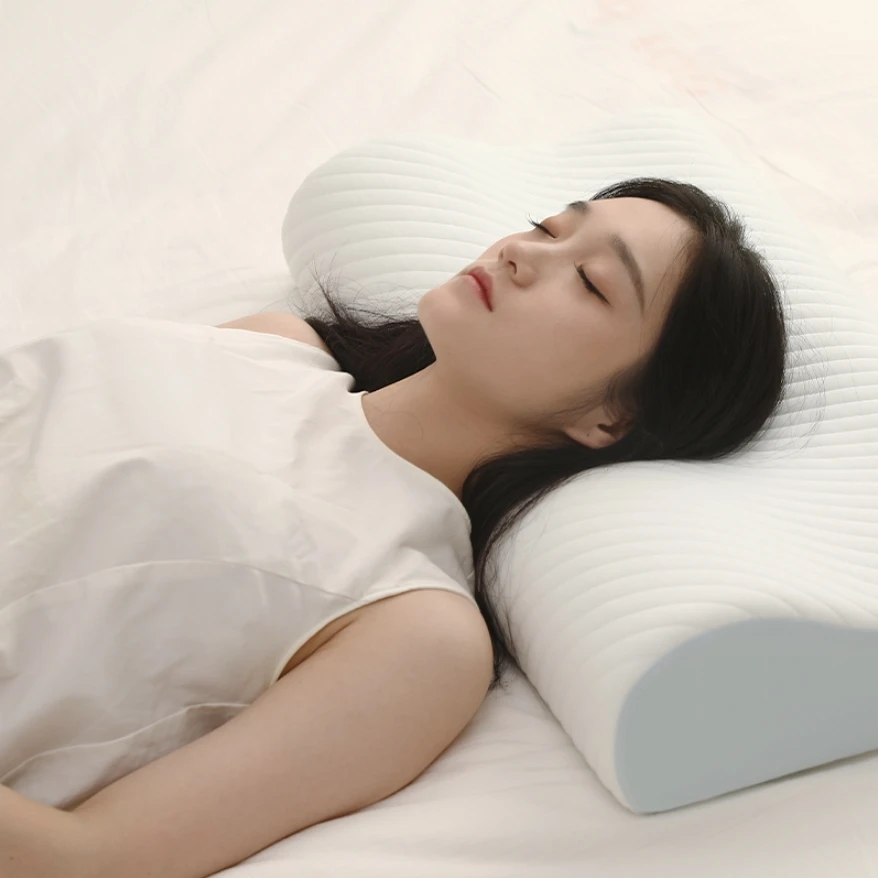 Weiches Design, duftendes, formgepresstes, abnehmbares Bezugsbettwäsche-Set, schlichtes Memory-Schaum-Kissen für den Nacken_voghion.com